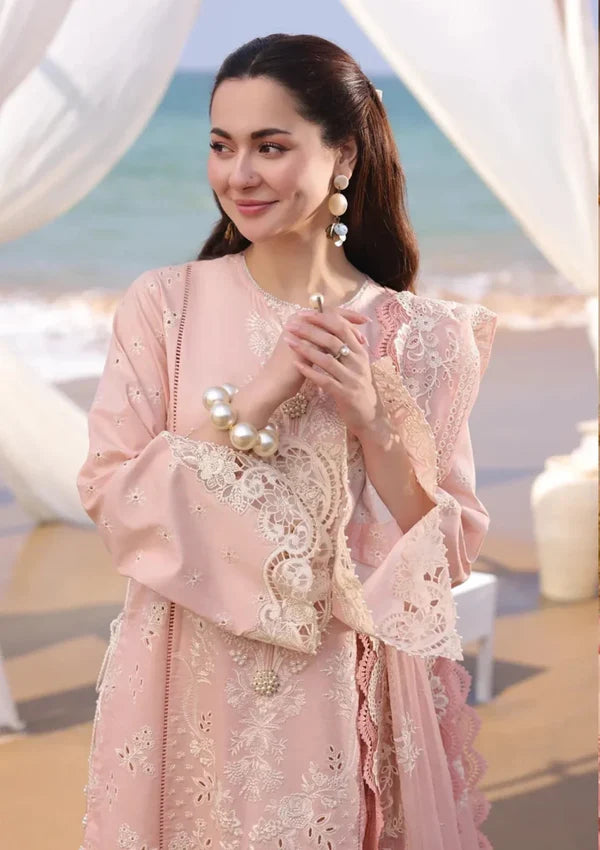 Ethereal Chikankari Lawn & Organza Ensemble | Cutwork Accents & 4-Side Lace Dupatta | Unstitched 3PC