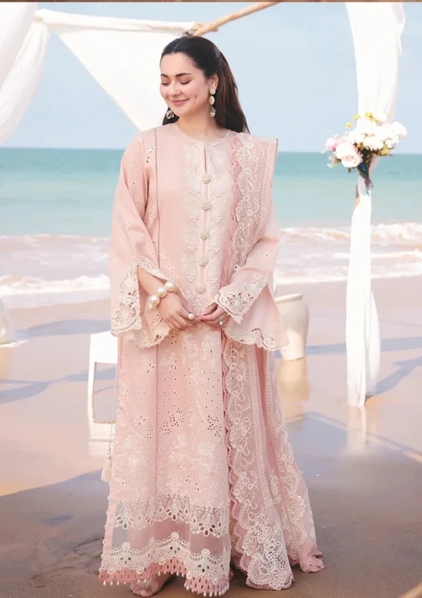 Ethereal Chikankari Lawn & Organza Ensemble | Cutwork Accents & 4-Side Lace Dupatta | Unstitched 3PC
