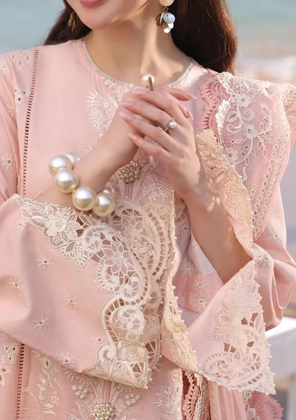 Ethereal Chikankari Lawn & Organza Ensemble | Cutwork Accents & 4-Side Lace Dupatta | Unstitched 3PC