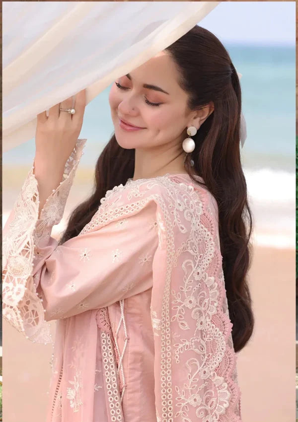 Ethereal Chikankari Lawn & Organza Ensemble | Cutwork Accents & 4-Side Lace Dupatta | Unstitched 3PC